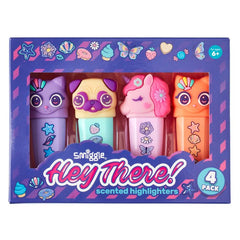 Smiggle - Hey There Fluffy Highlighter Pen Pack X4