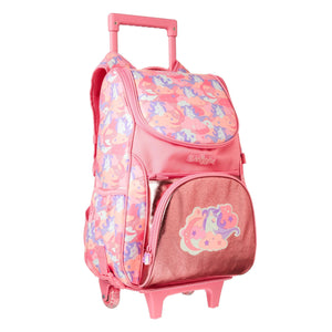 Smiggle - Hide Access Pink Wheeled and Lighted Trolley Backpack