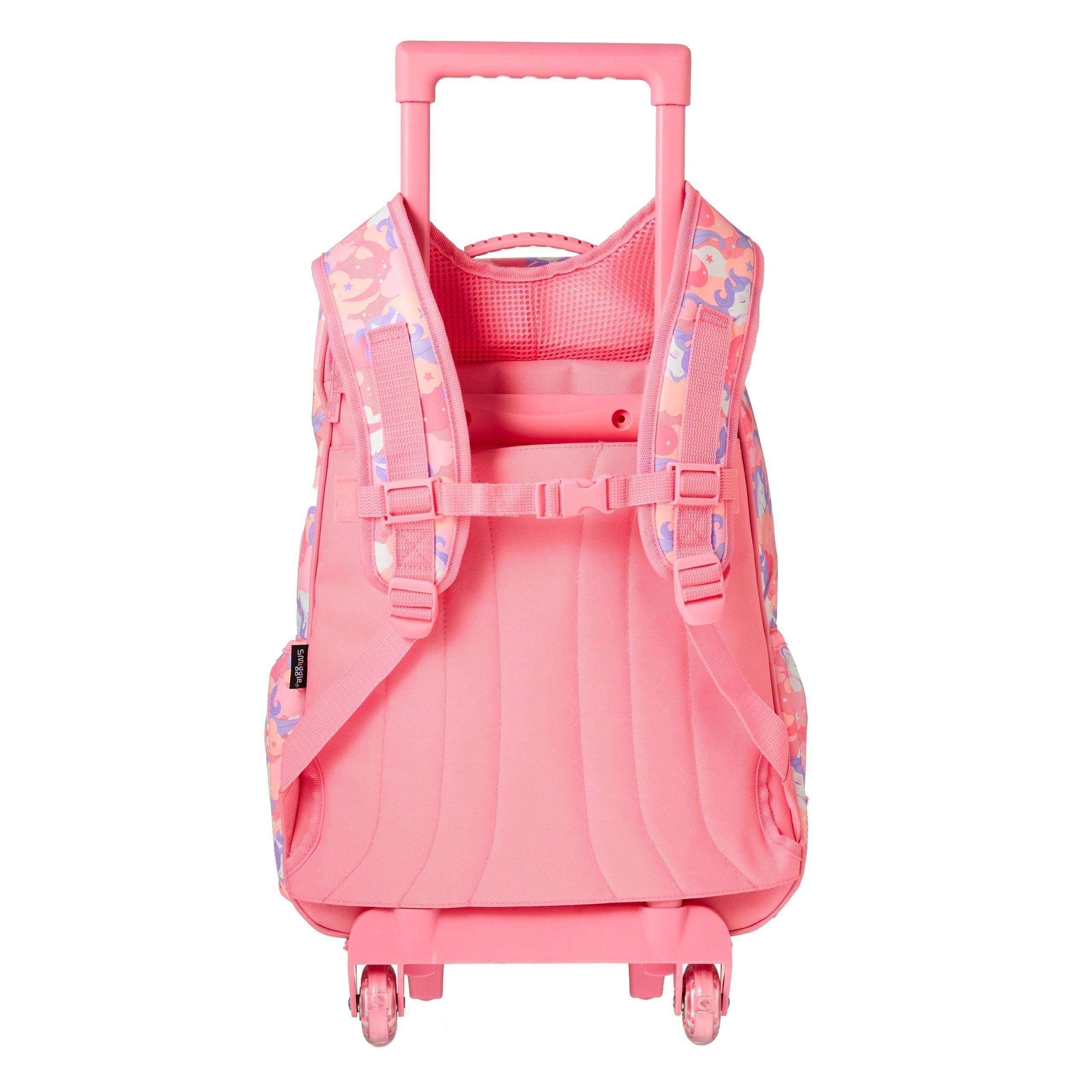 Smiggle - Hide Access Pink Wheeled and Lighted Trolley Backpack