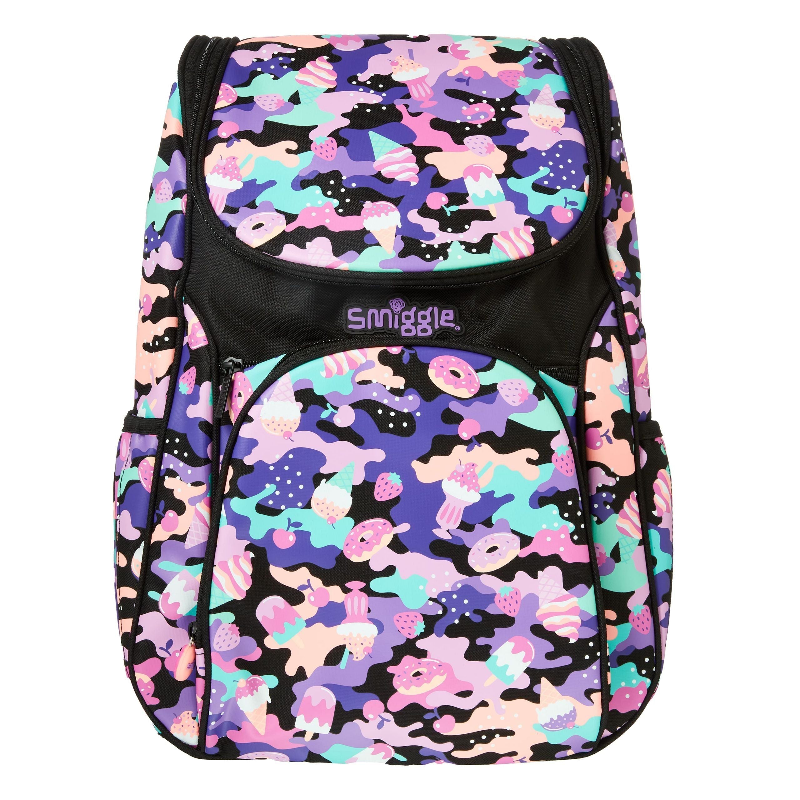 Smiggle - Hide Access Black and Purple Backpack