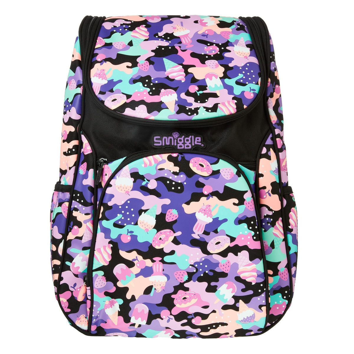 Smiggle - Hide Access Black and Purple Backpack