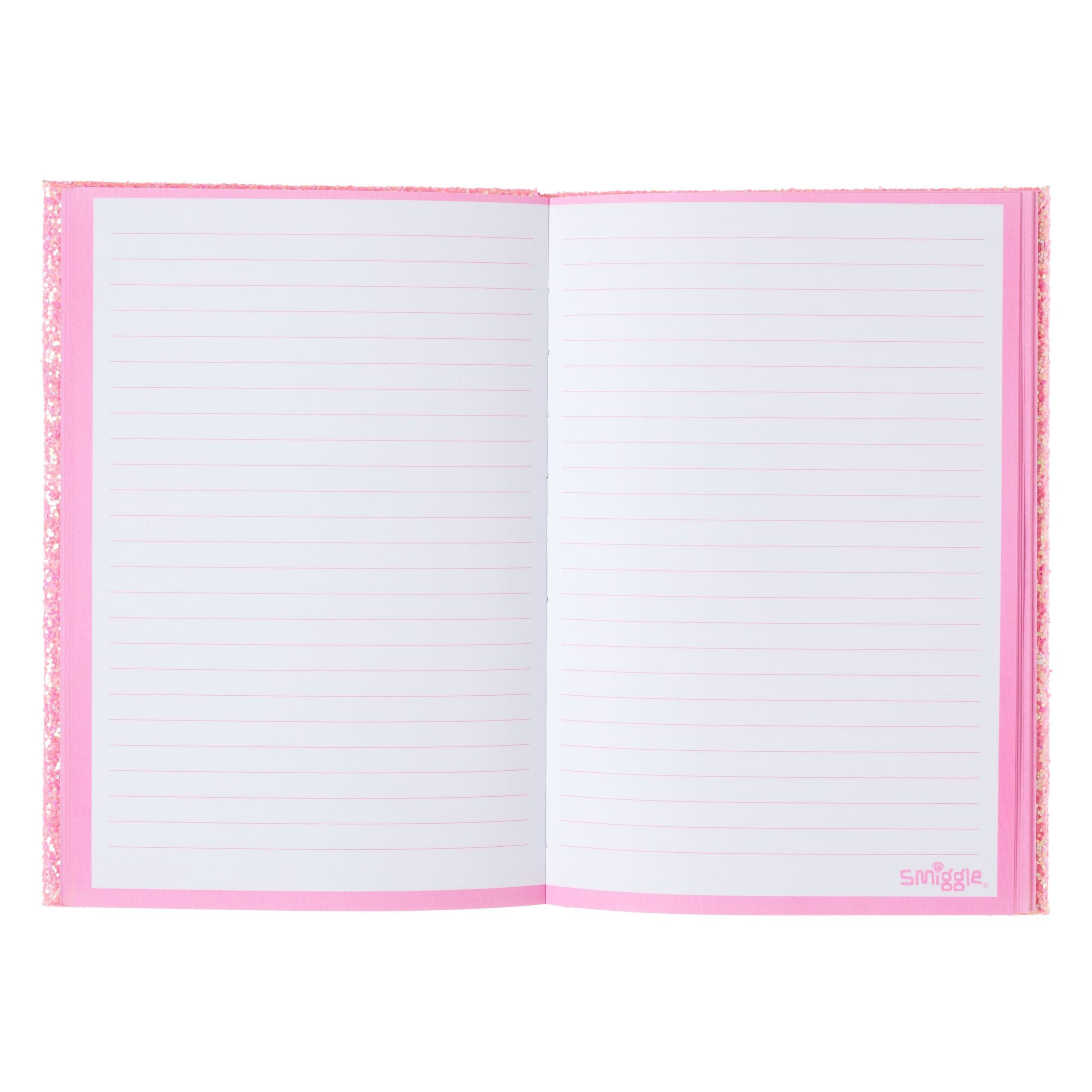 Smiggle - Pink A5 Notebook with Illuminated Alphabet Letters