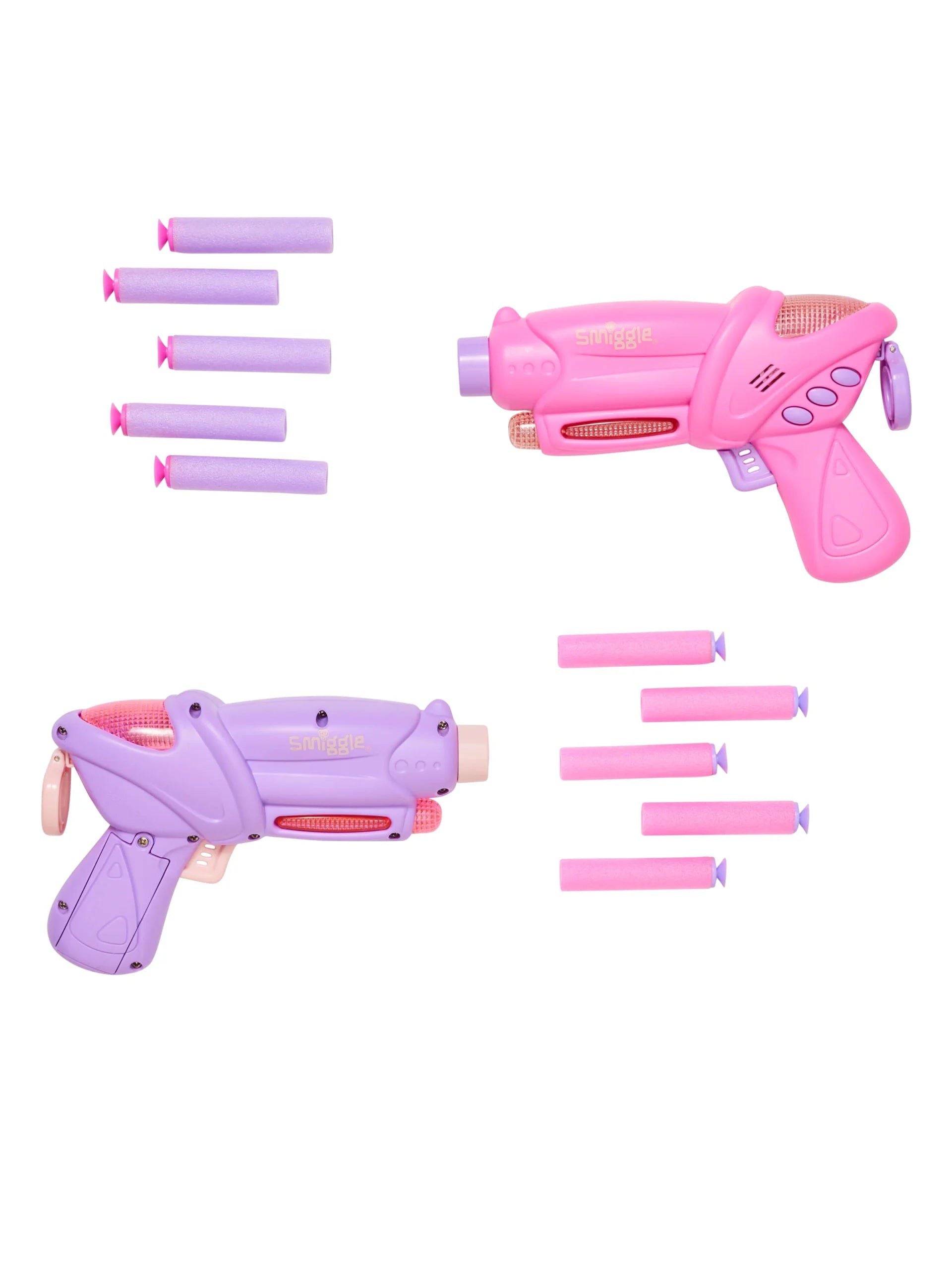 Smiggle - Light-Up & Sound 2-Pack Dart Blaster Toy Gun Set