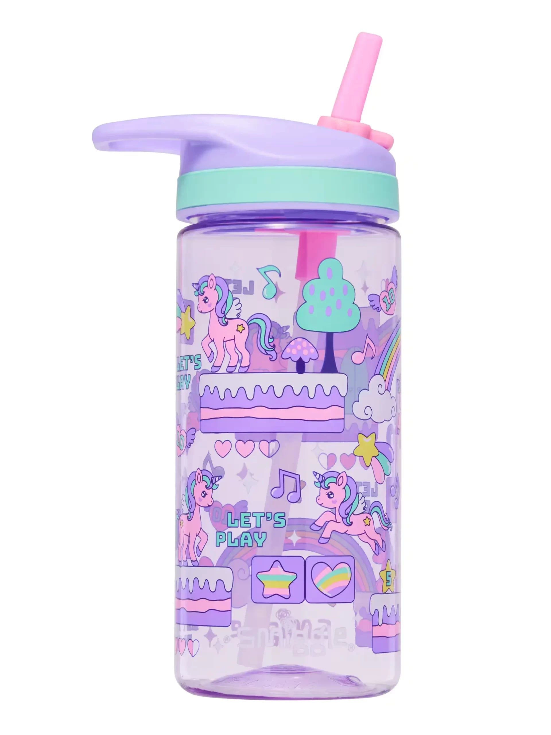 Smiggle - Let's Play 440 ML BPA-Free Straw Water Bottle