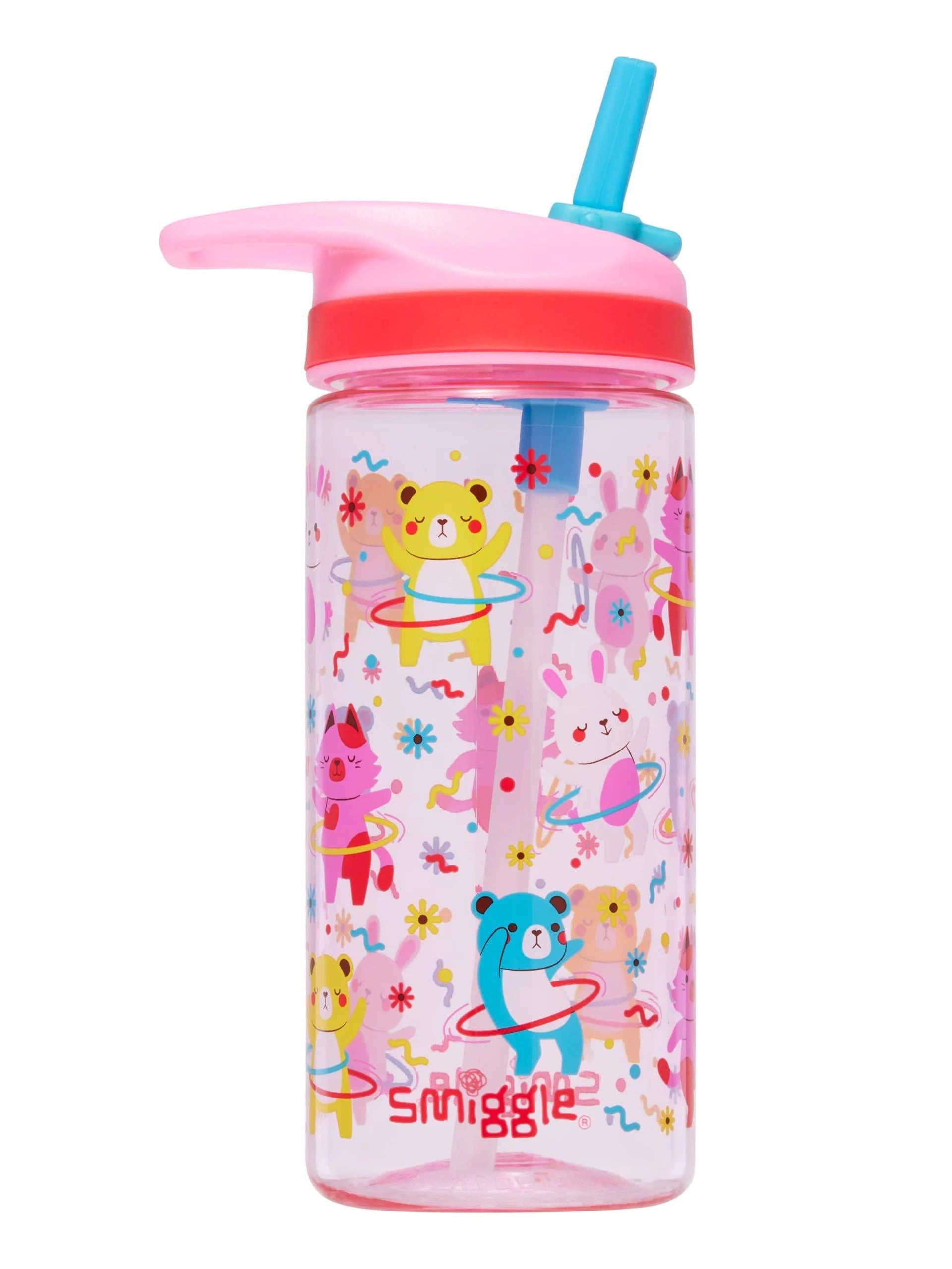 Smiggle - Let's Play 440 ML BPA-Free Straw Water Bottle
