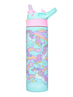 Smiggle - Limitless Stainless Steel 520ML Automatic Straw Bottle