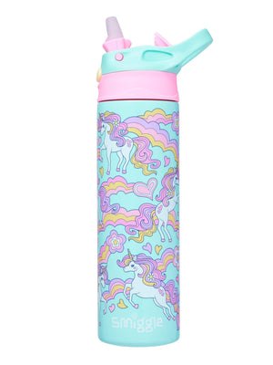 Smiggle - Limitless Stainless Steel 520ML Automatic Straw Bottle