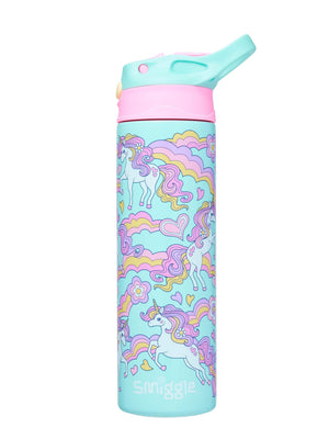 Smiggle - Limitless Stainless Steel 520ML Automatic Straw Bottle