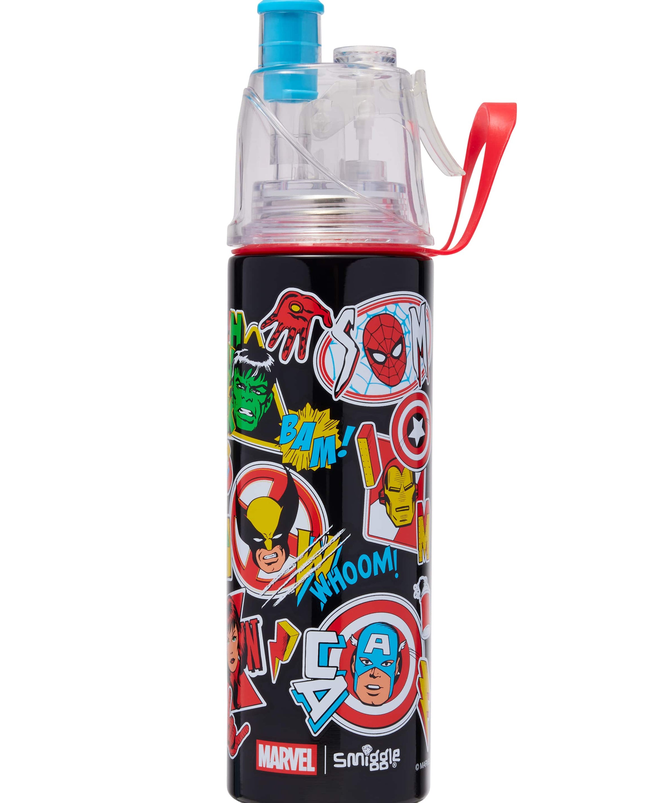 Smiggle - Marvel 500ML Steel Water Bottle with Spray Mist