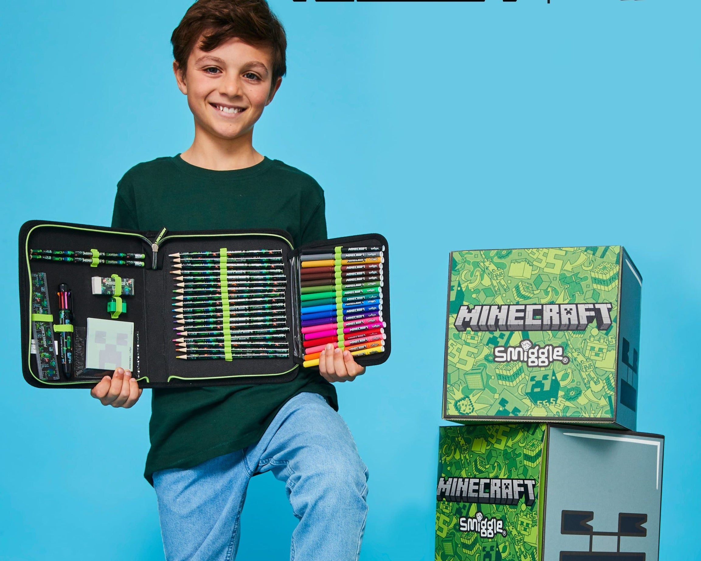Smiggle - Minecraft Stationery Set and Pencil Case
