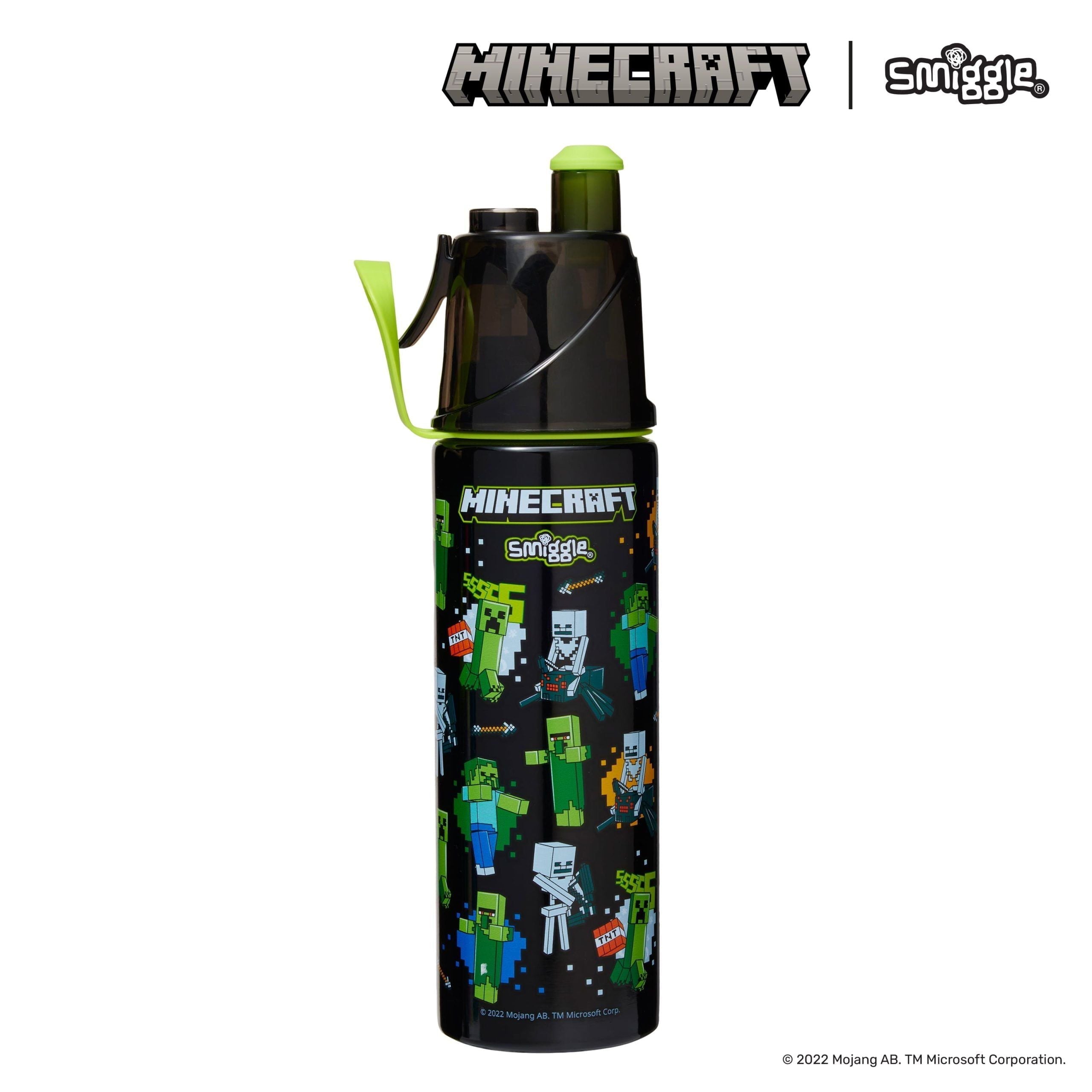 Smiggle - Minecraft Water Spray 500ML Steel Water Bottle