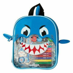 Smiggle - Sweet Blue Shark Crayon Backpack Set for Little Ones
