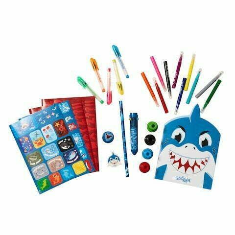 Smiggle - Sweet Blue Shark Crayon Backpack Set for Little Ones