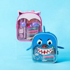 Smiggle - Sweet Blue Shark Crayon Backpack Set for Little Ones