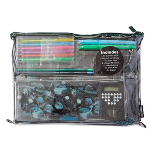 Smiggle - Mirage Automatic Pencil Case with Calculator and Stationery Set