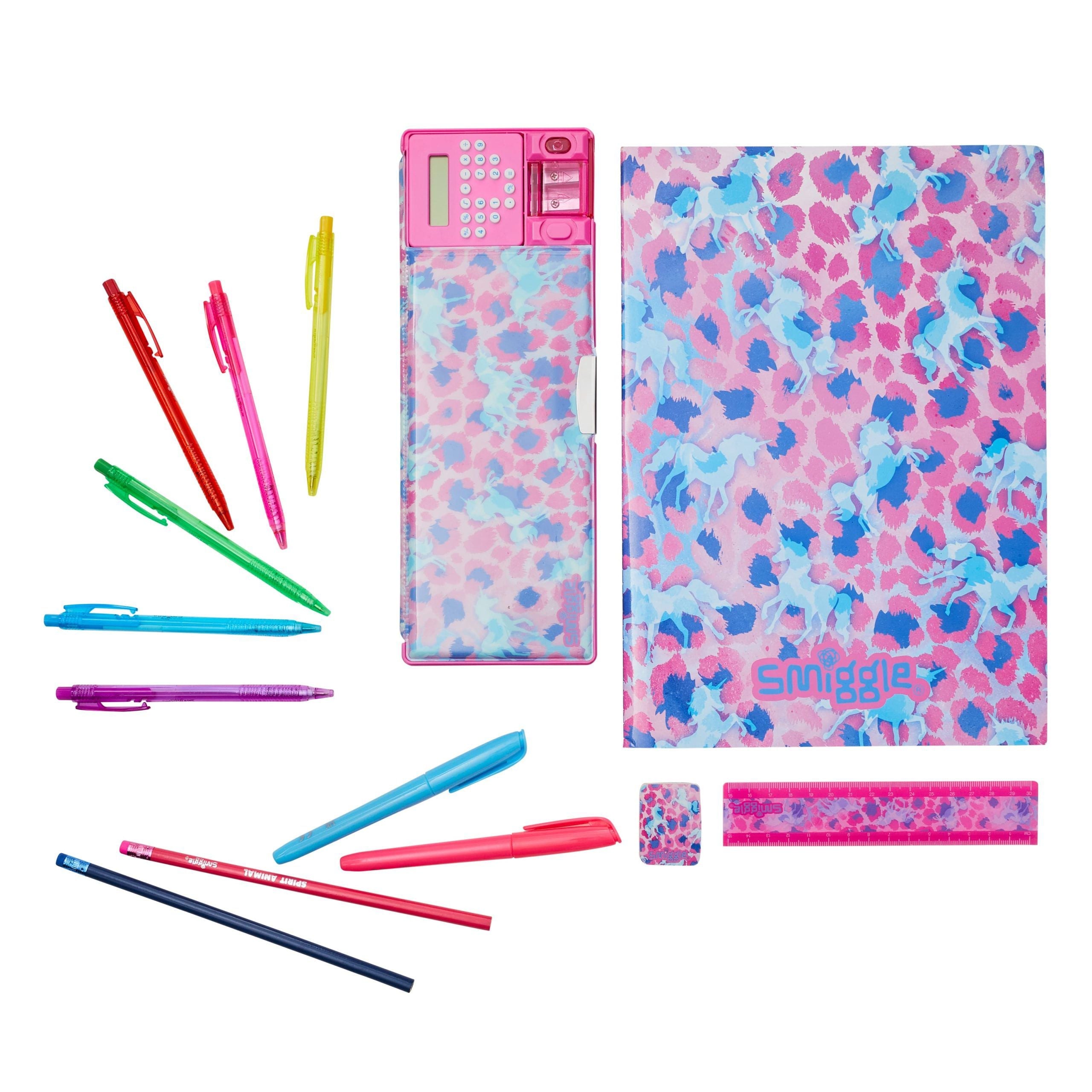 Smiggle - Mirage Automatic Pencil Case with Calculator and Stationery Set