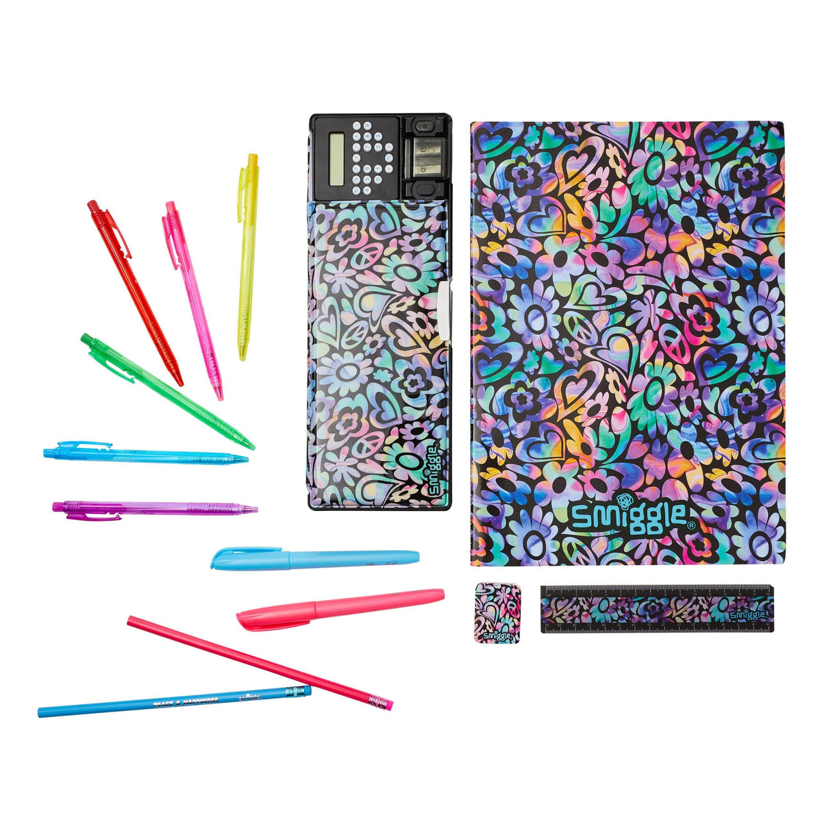 Smiggle - Mirage Automatic Pencil Case with Calculator and Stationery Set