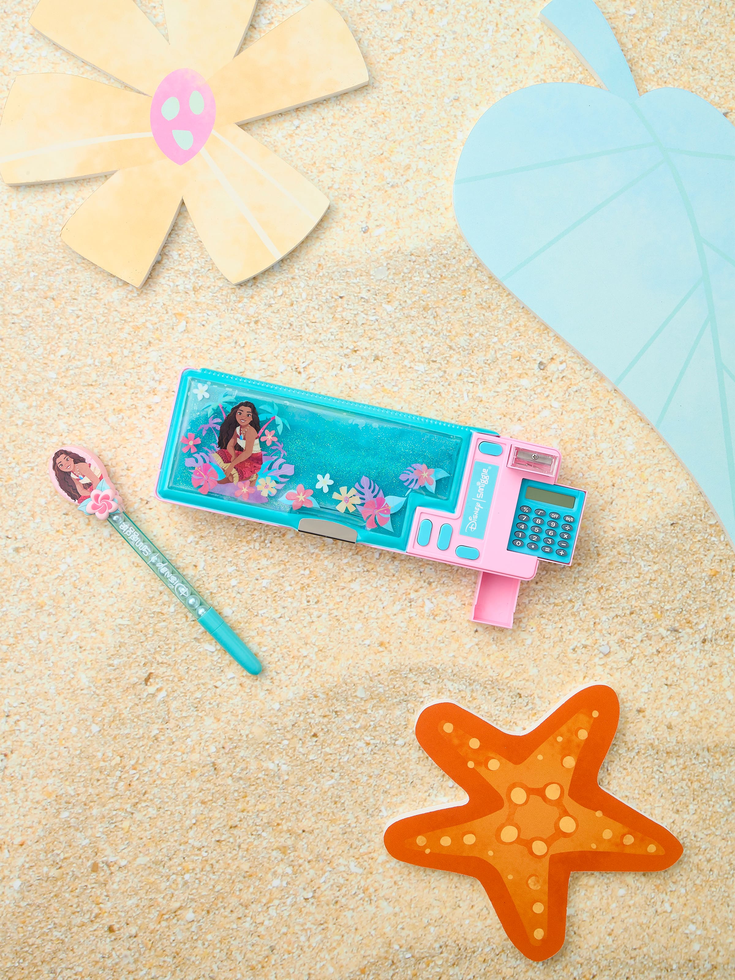 Smiggle - Moana Pencil Case with Calculator and Automatic Mechanism