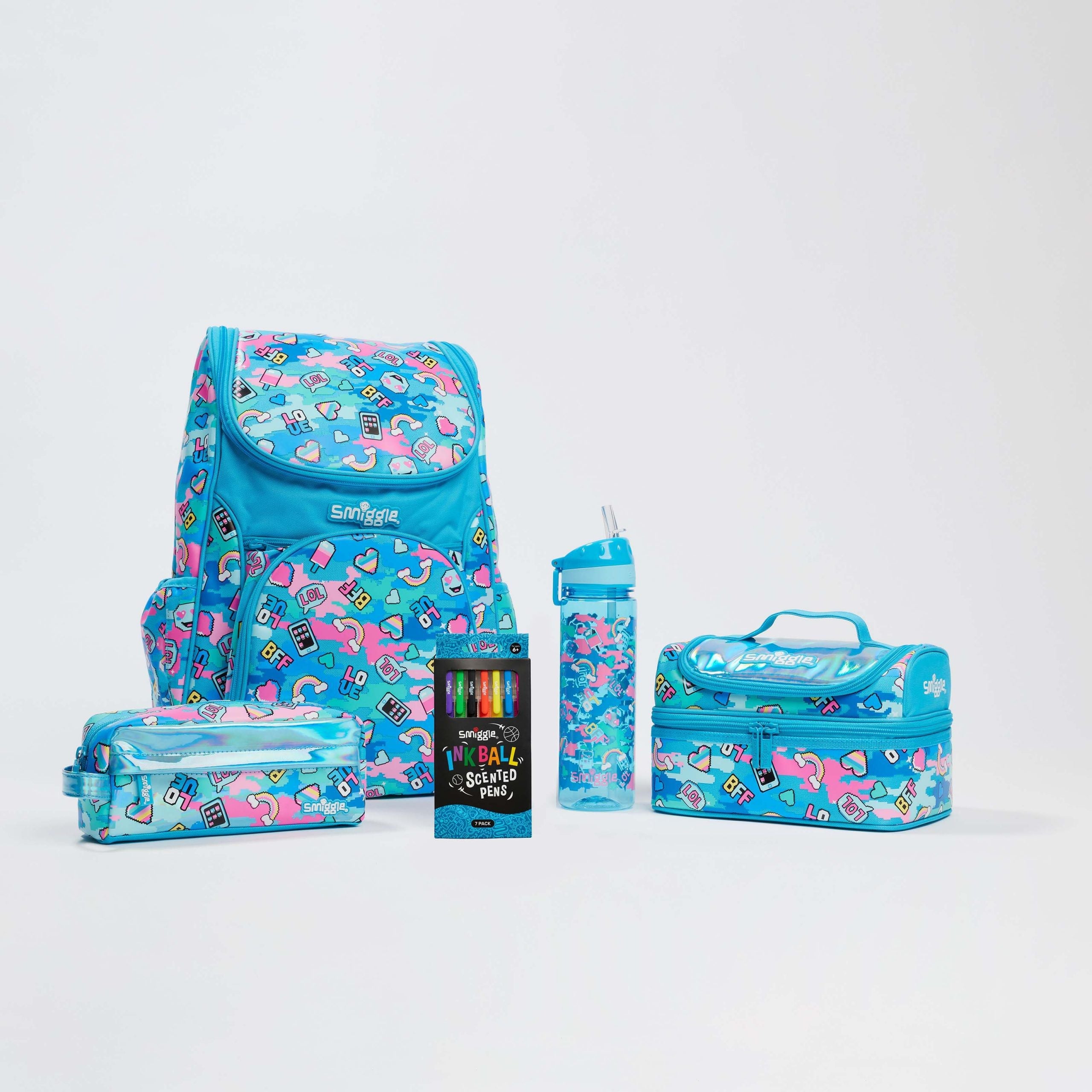 Smiggle - School Bag Set - Hide Blue School Pack
