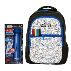 Smiggle - School Bag Set - Live Black DIY Bag and Bottle