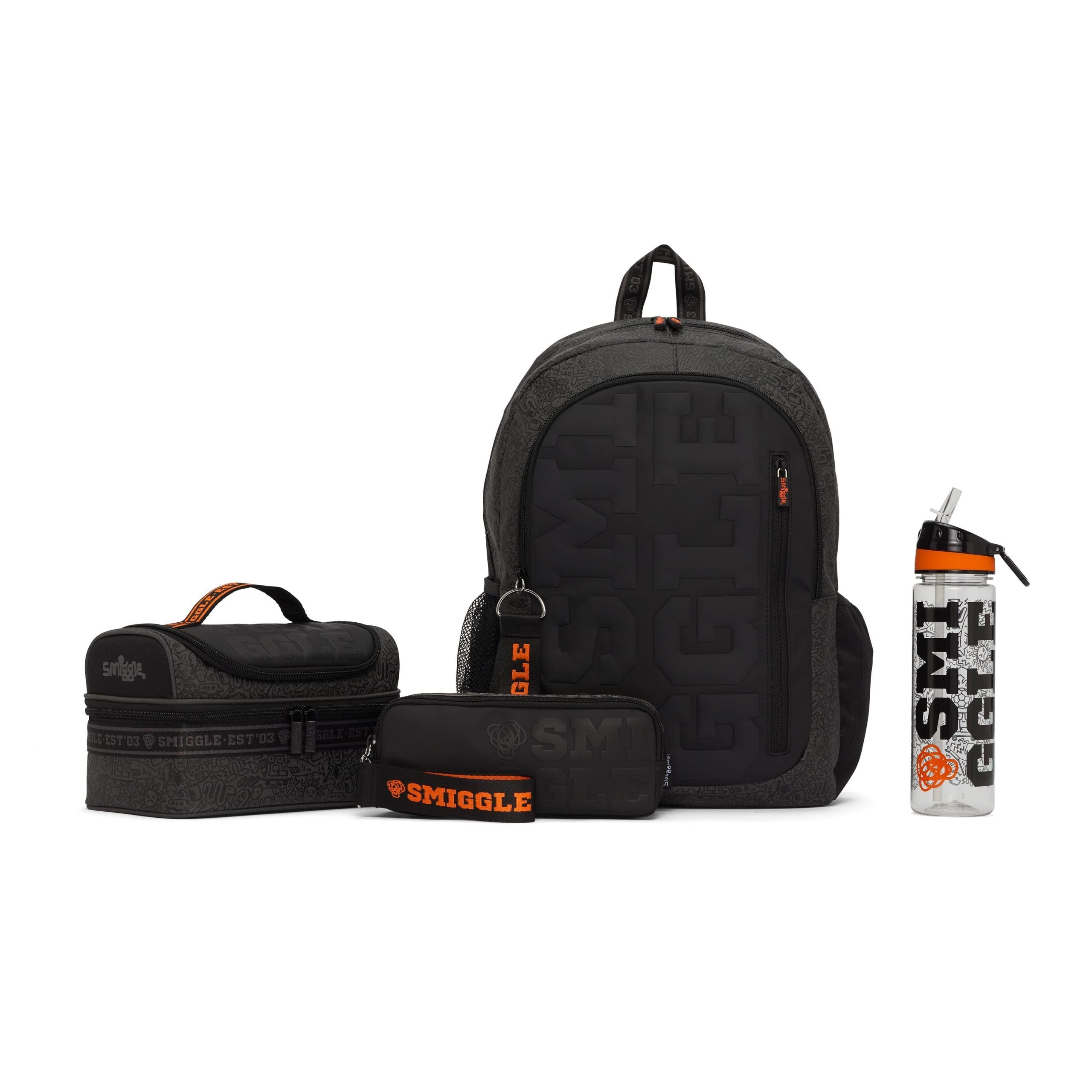 Smiggle - School Bag Set - Black School Pack