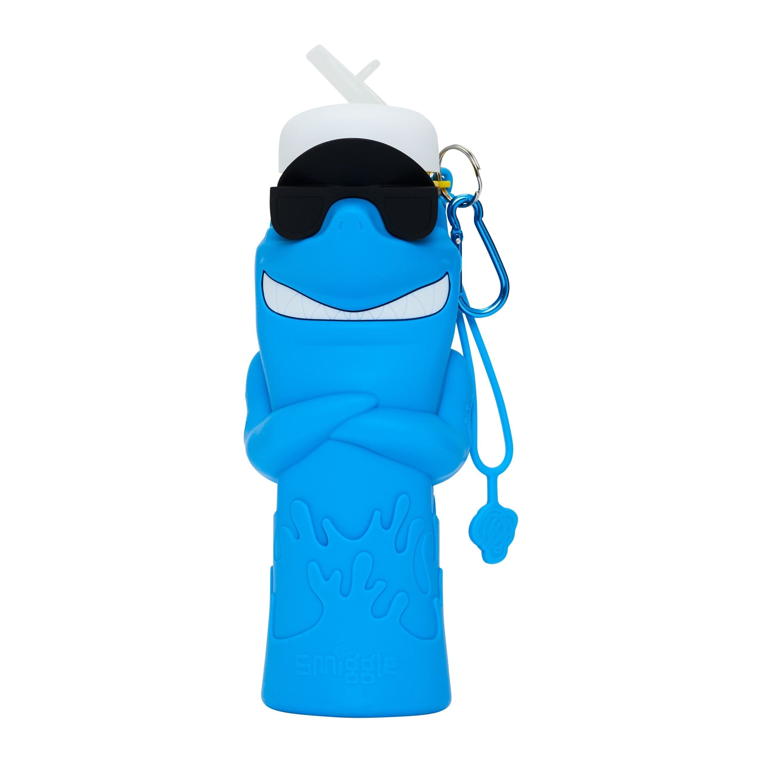 Smiggle - Shark 600ML Foldable Silicone BPA Free Sipper Bottle