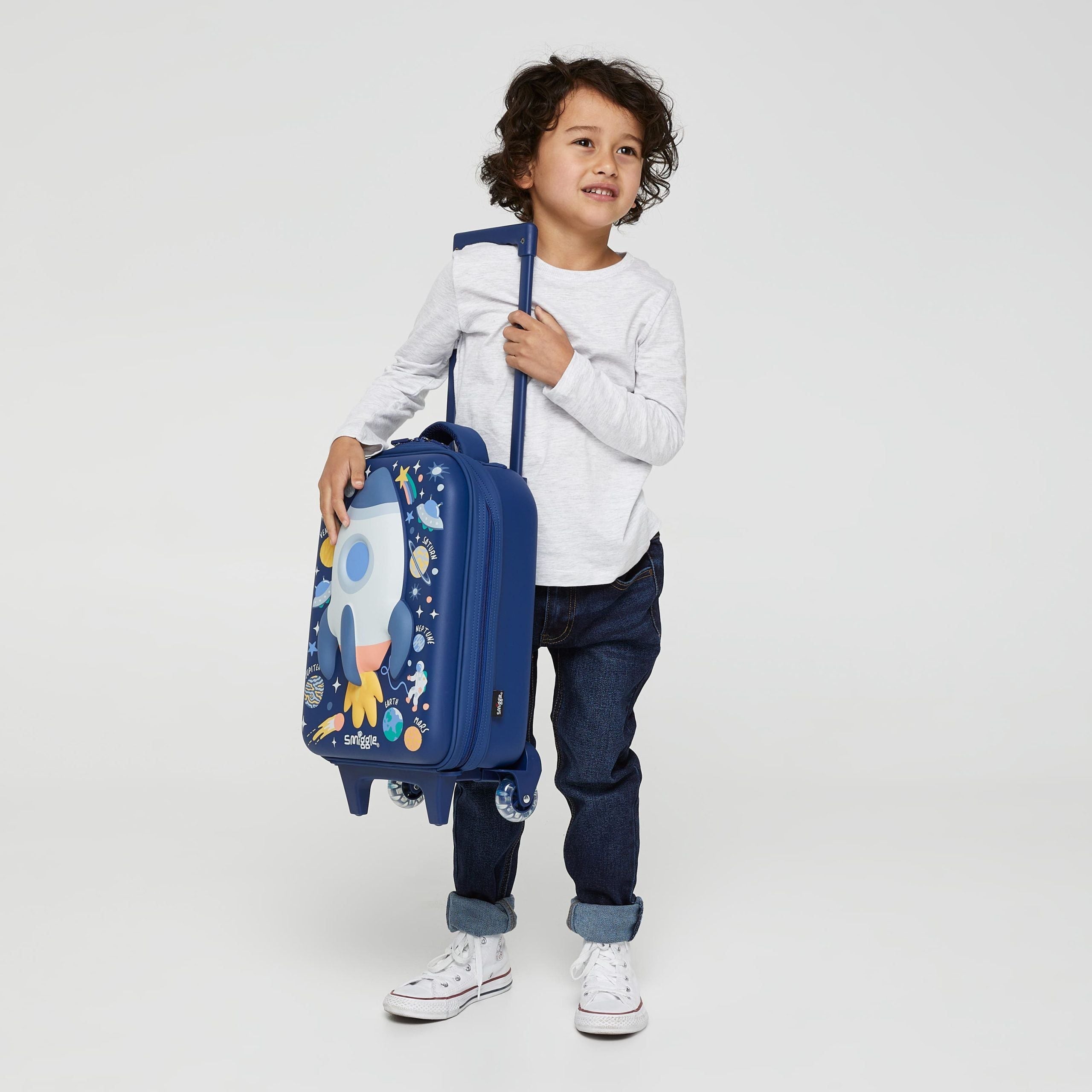 Smiggle - Sky Hi Junior Children's Suitcase with Wheels and Lights