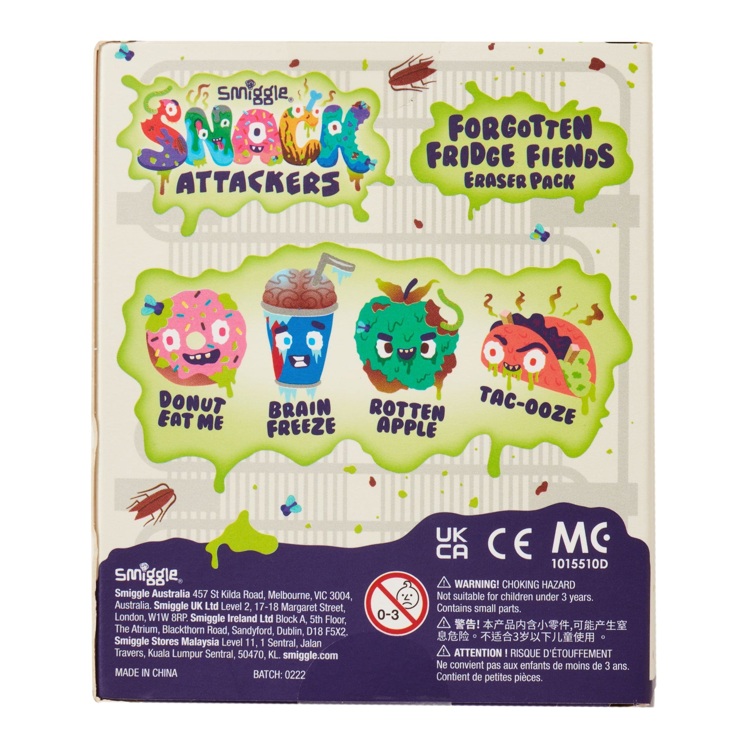 Smiggle - Snack Attackers 4 Pack Eraser