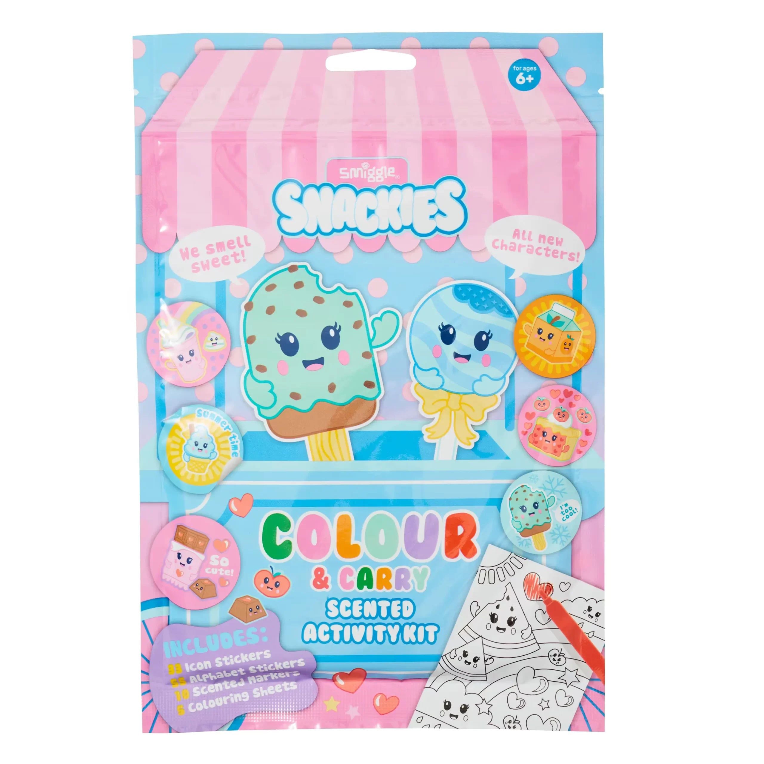Smiggle - Snackies Scented Mini Coloured Pencils and Activity Set