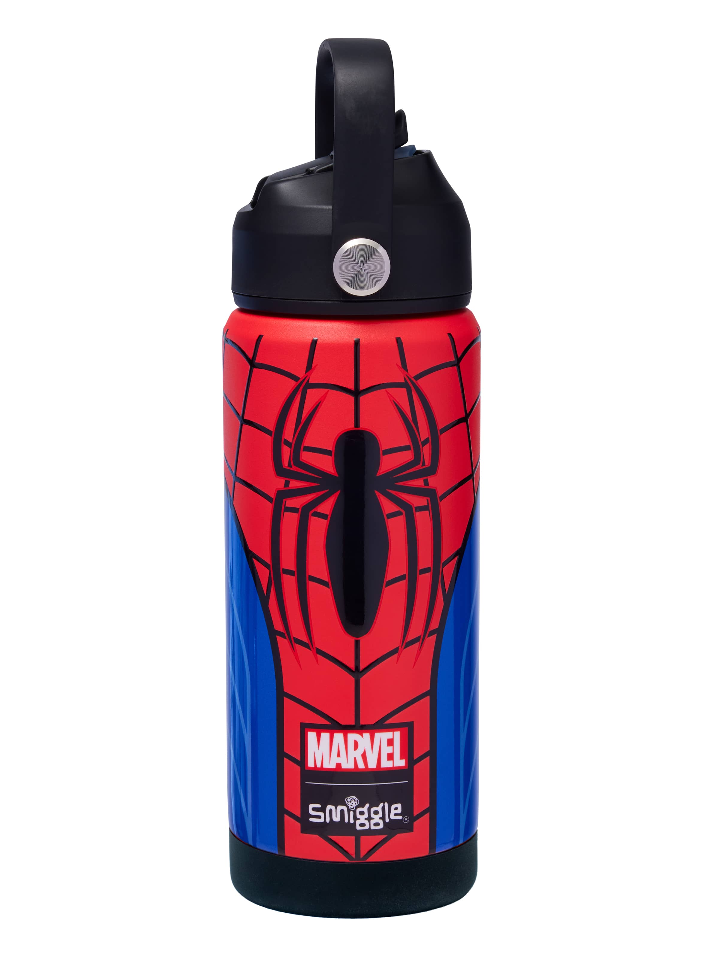 Smiggle - Spider-Man Secret Straw 550ML Steel Water Bottle