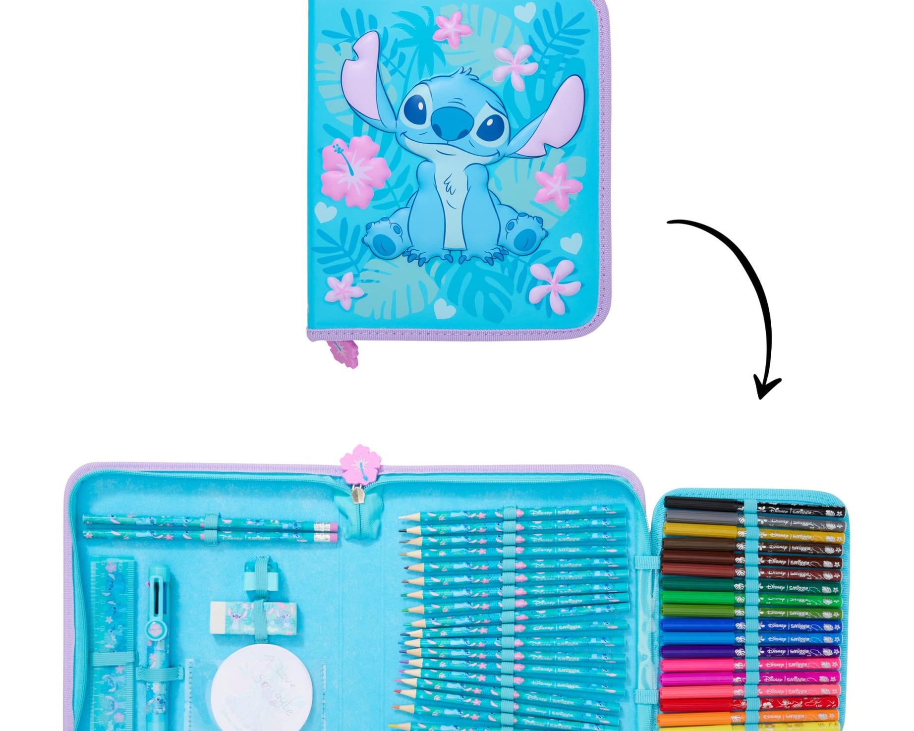 Smiggle - Stitch Stationery Set and Pencil Case