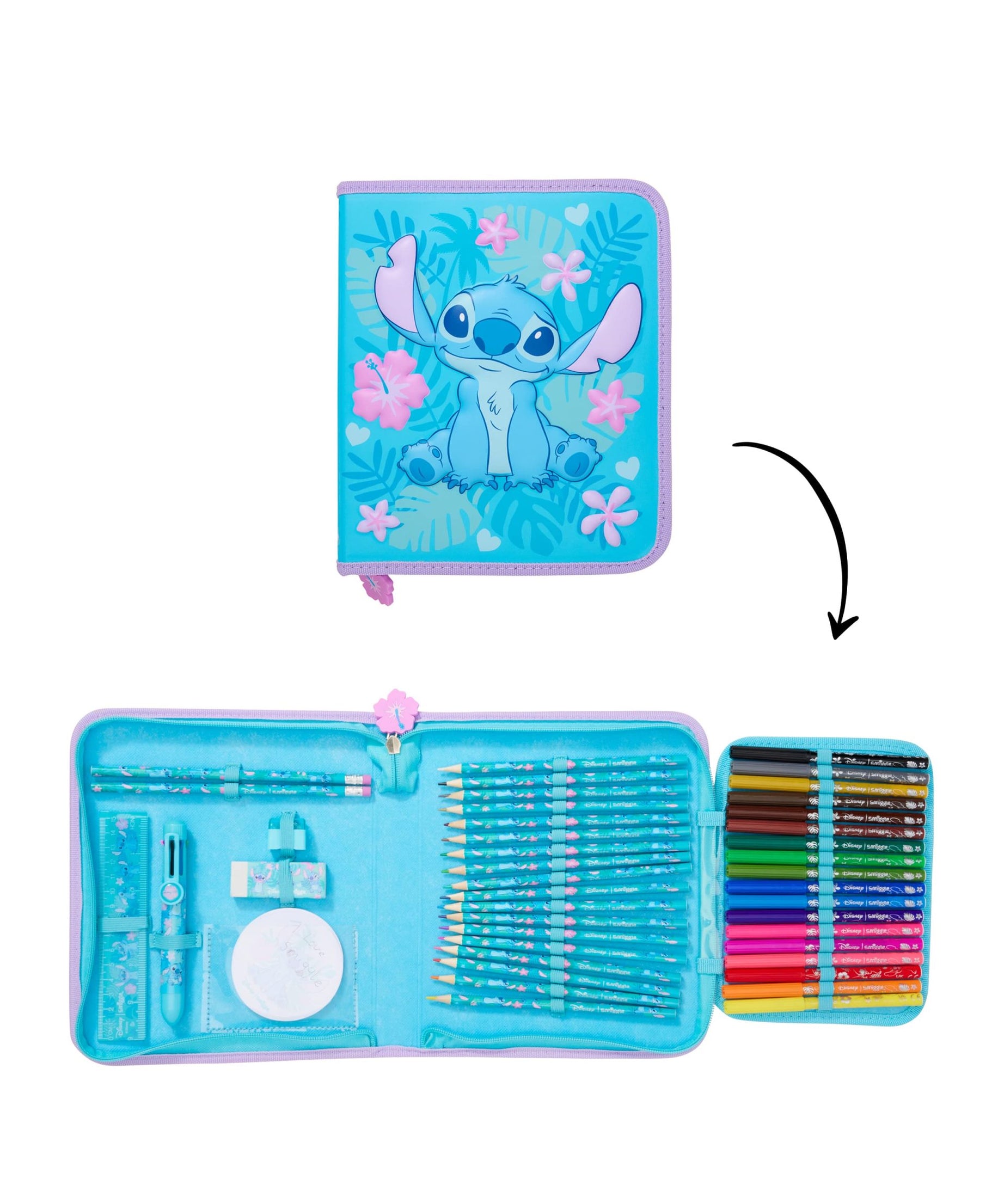Smiggle - Stitch Stationery Set and Pencil Case