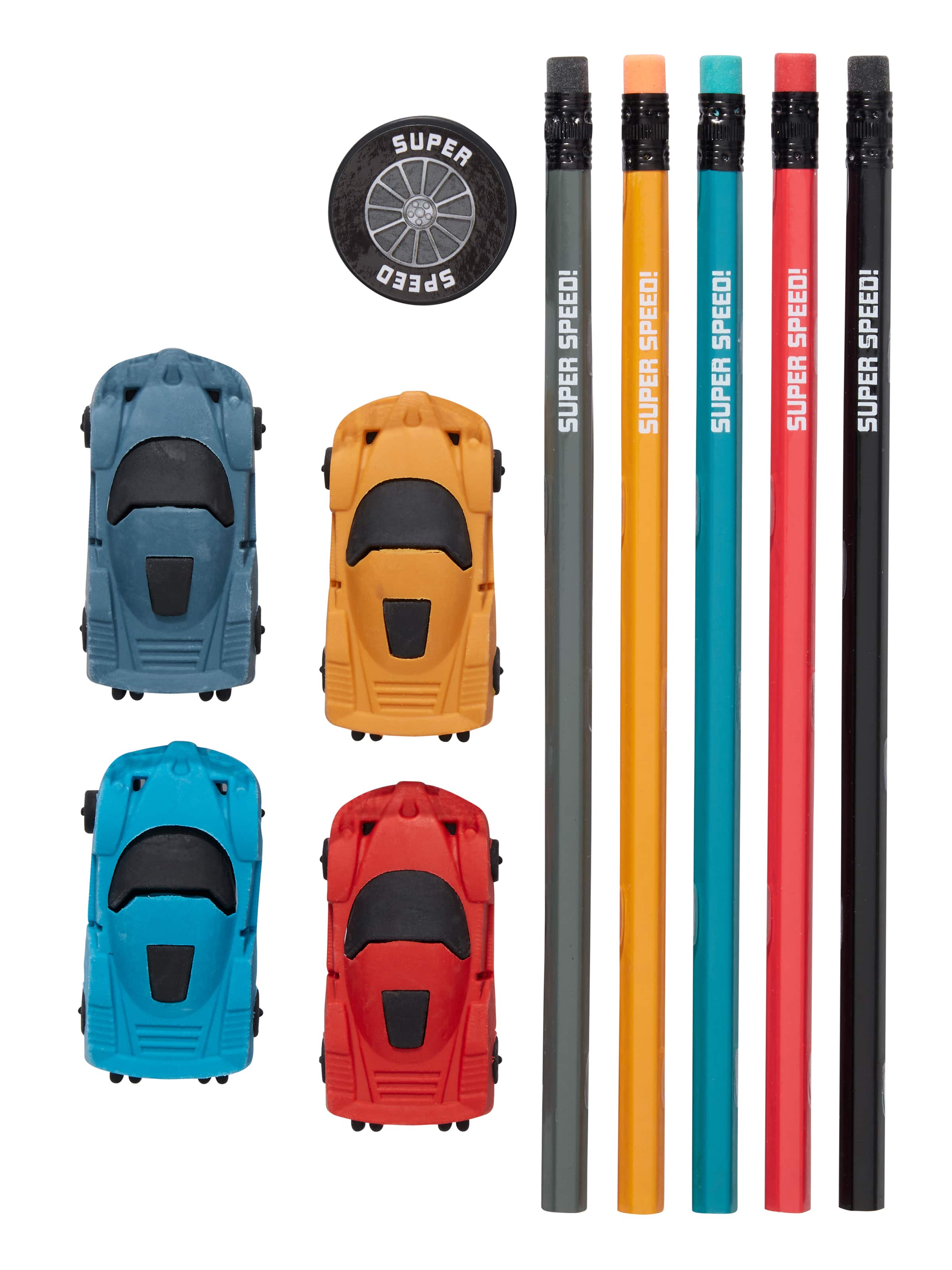 Smiggle - Super Racing Pencil and Eraser Set
