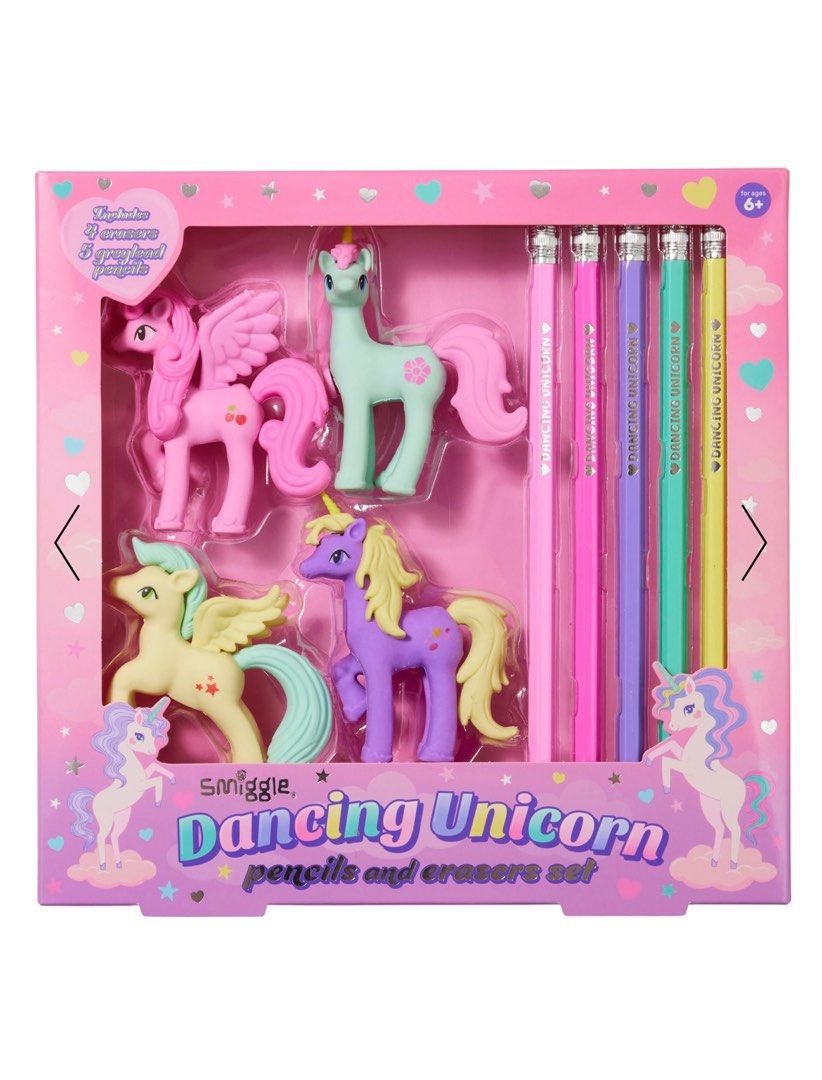 Smiggle- Unicorn Eraser and Pencil Set