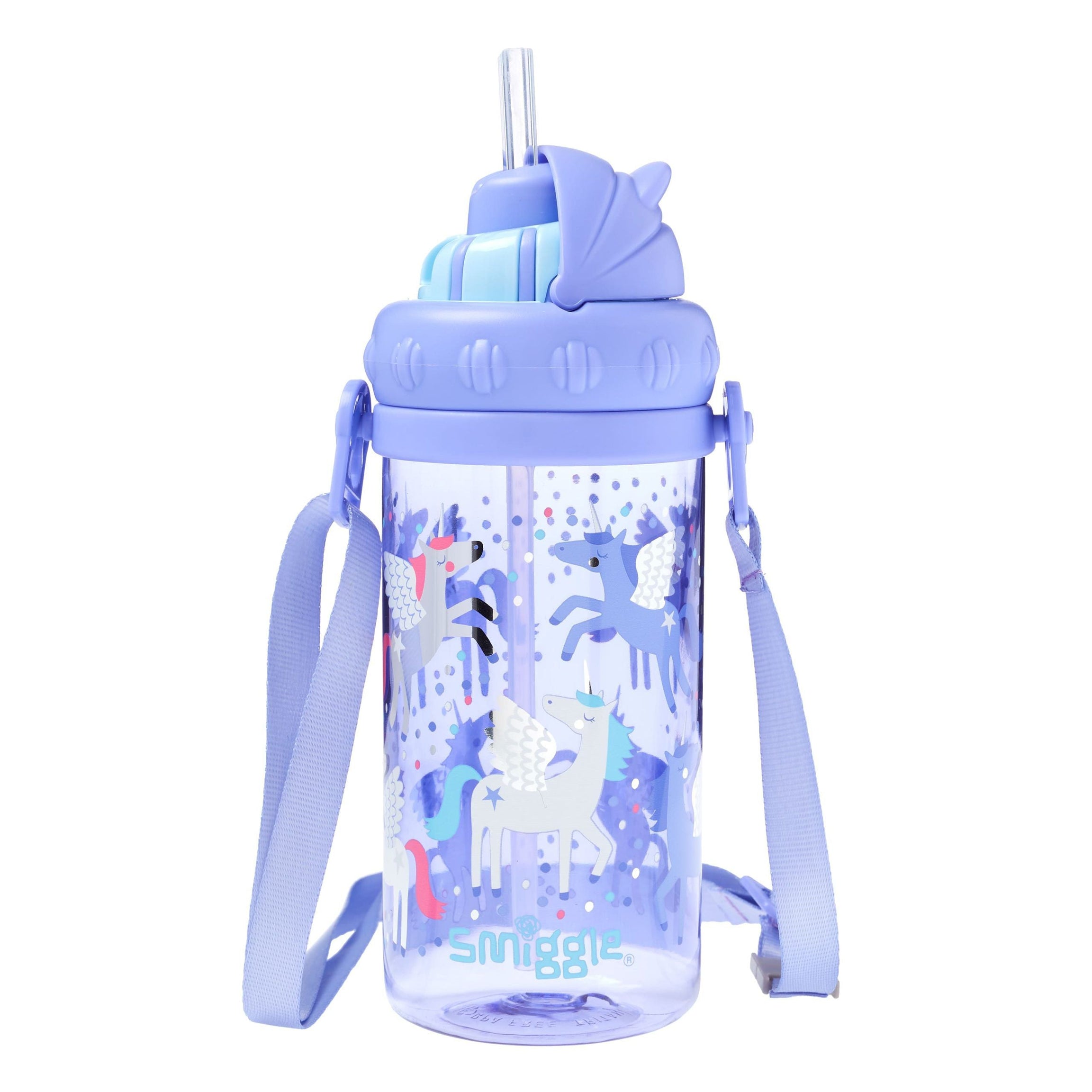 Smiggle - Up & Down Hanging Straw 400ML BPA Free Water Bottle