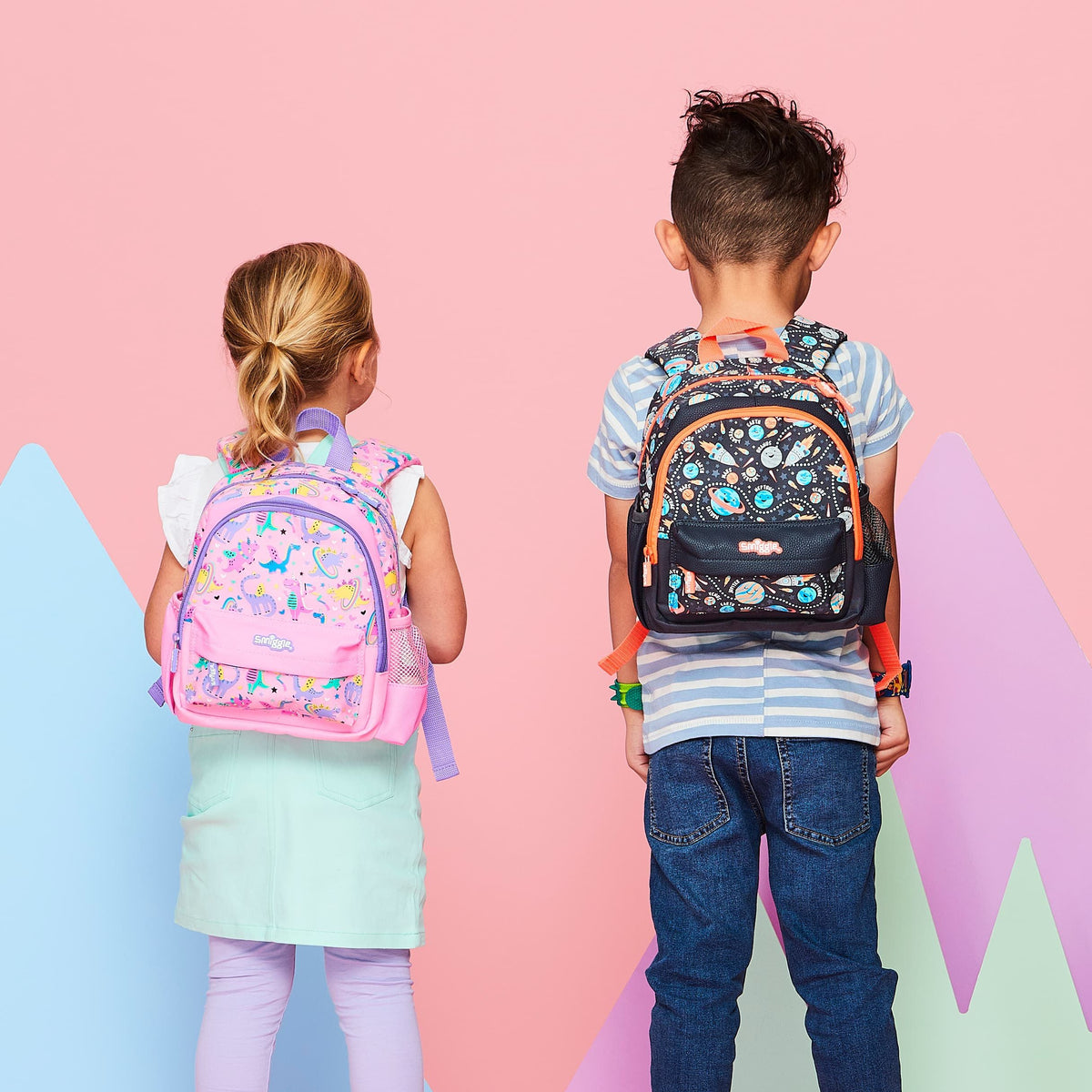Smiggle - Up &amp; Down Tiny Dinossi Special Design Pink Backpack