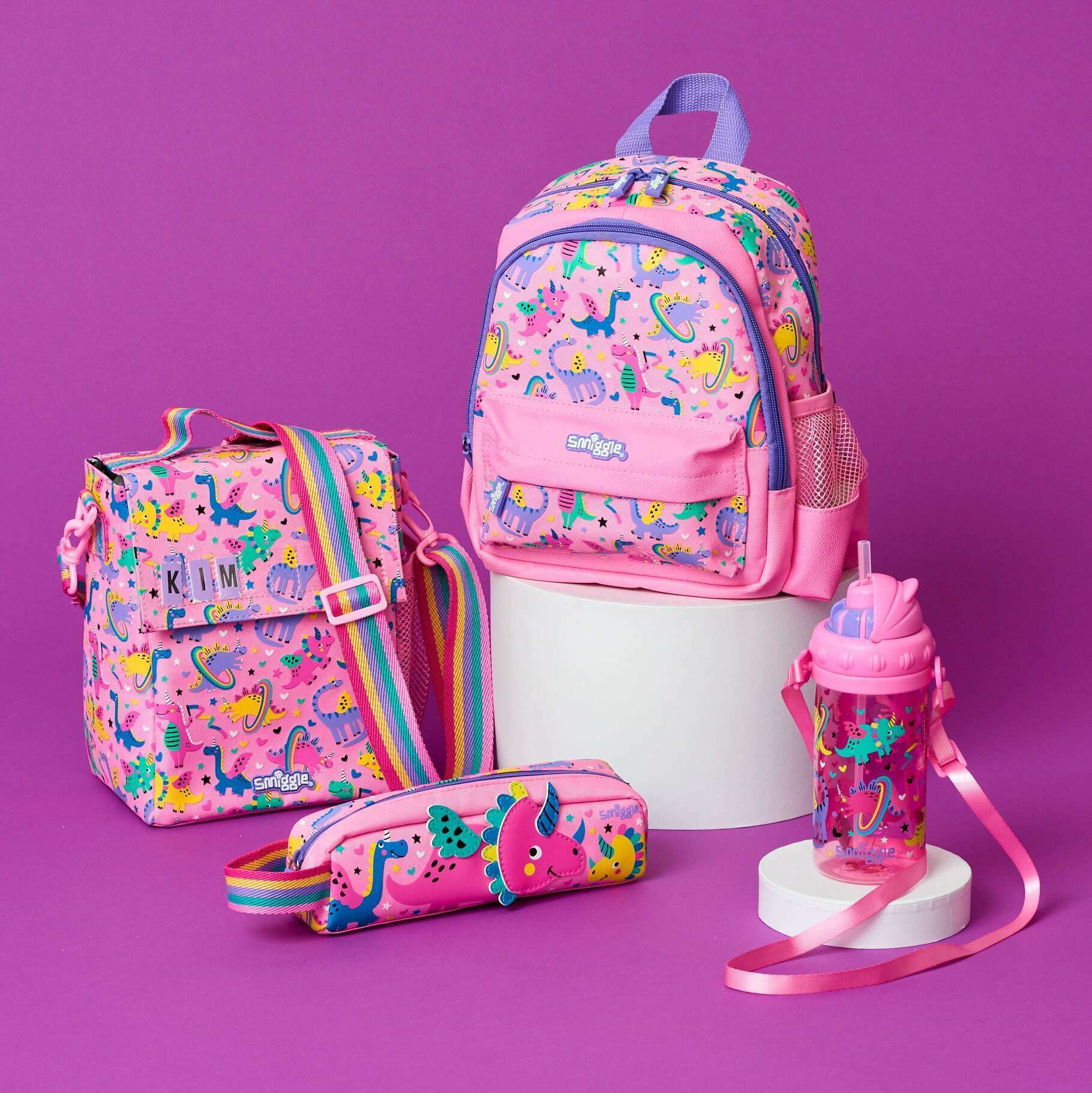 Smiggle - Up &amp; Down Tiny Dinossi Special Design Pink Backpack