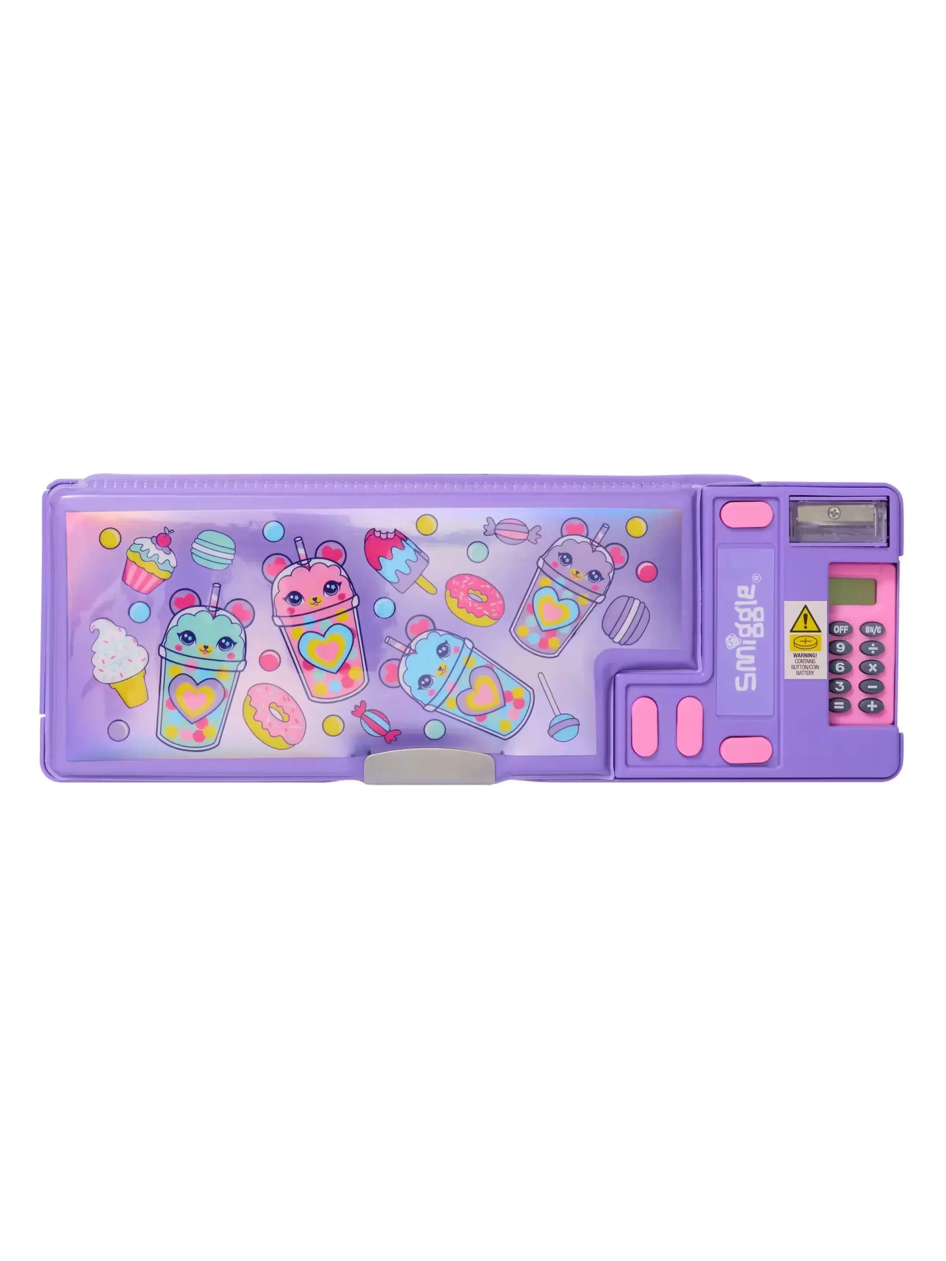 Smiggle - Wonder World Sweet Snacks Pop Out Automatic Pencil Case with Calculator