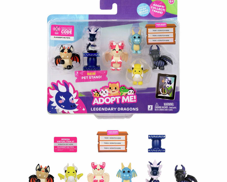 Squishmallows - Adopt Me! 6-Pack Legendary Dragons Toy Figures