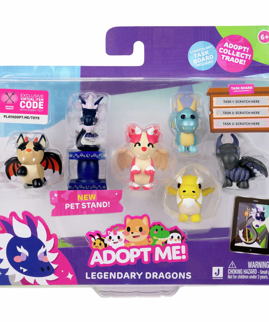 Squishmallows - Adopt Me! 6-Pack Legendary Dragons Toy Figures