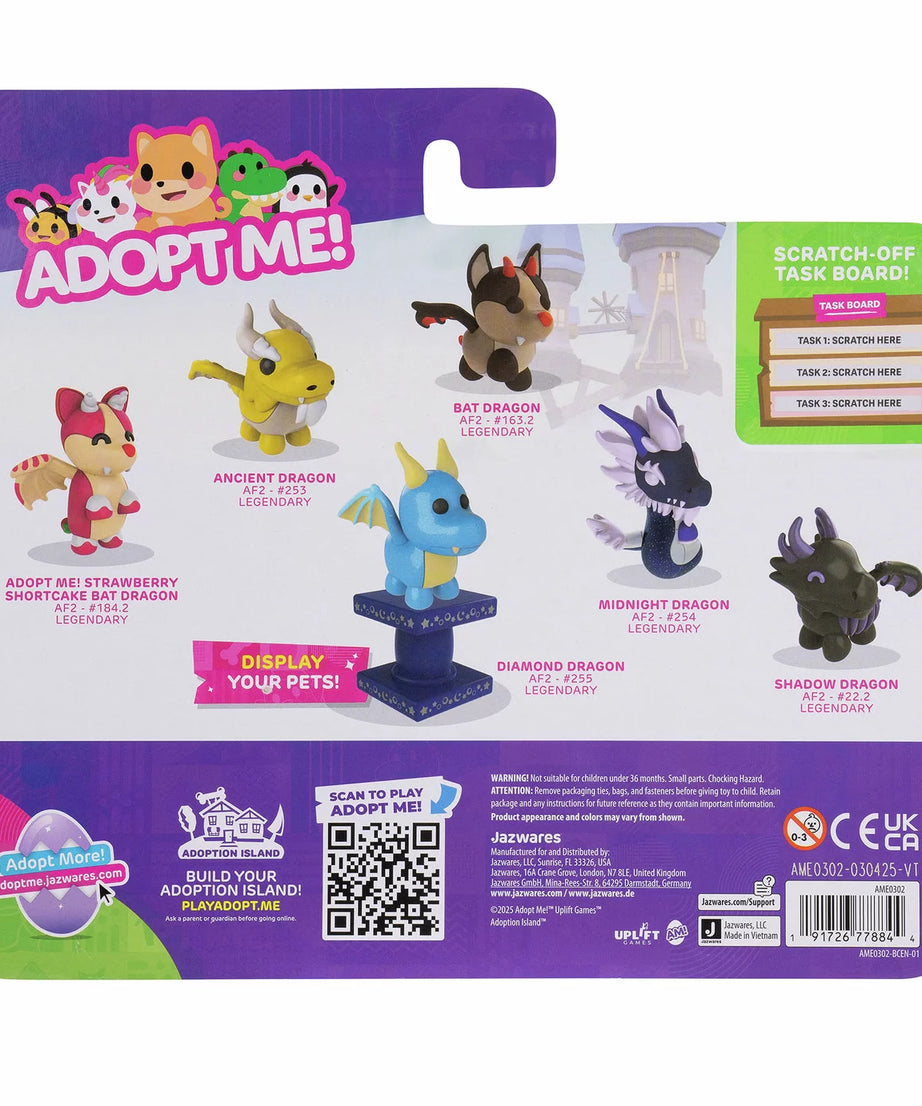 Squishmallows - Adopt Me! 6-Pack Legendary Dragons Toy Figures