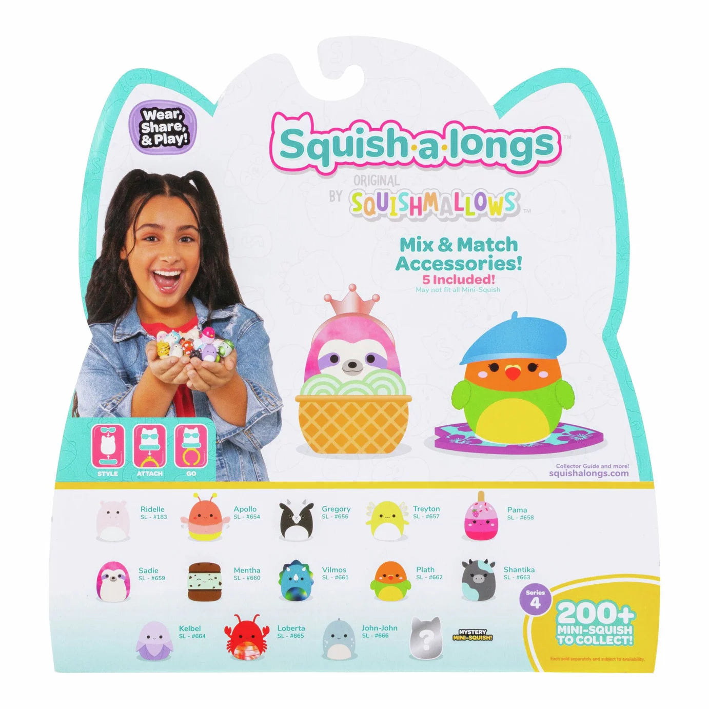 Squishmallows - Squish-a-longs 14 Figure + Ring Set + 4 Accessory Special Series Toy