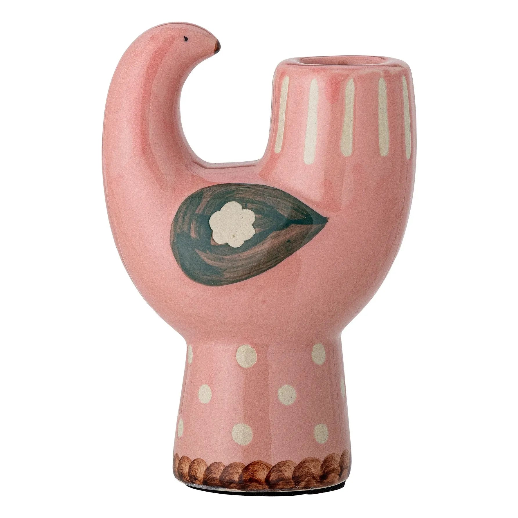 Bloomingville - Stoneware Bird Candle Holder Trudy | Pink