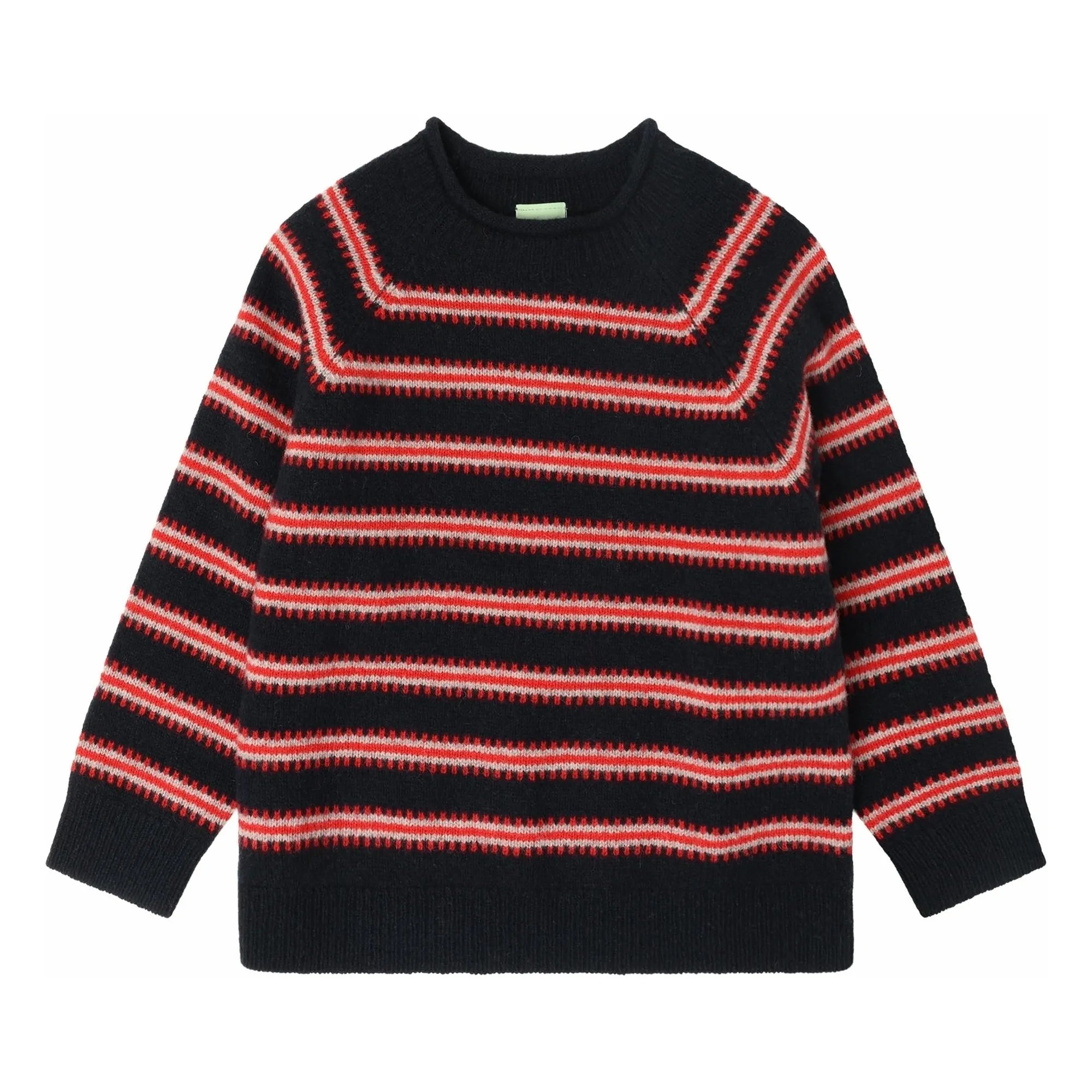 FUB - Striped Lambswool Sweater | Navy Blue