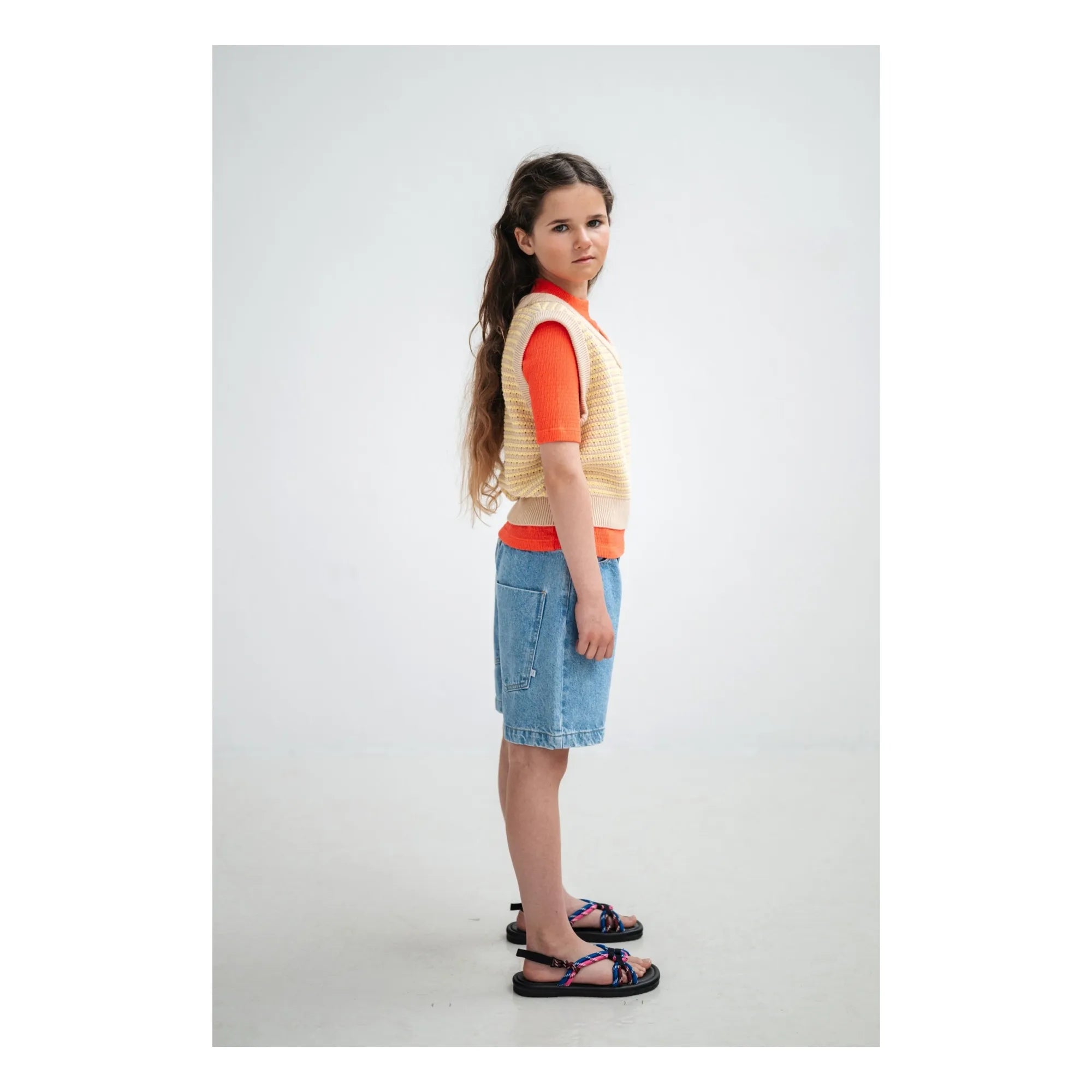Repose AMS - Striped Sleeveless Knit Sweater | Light Yellow