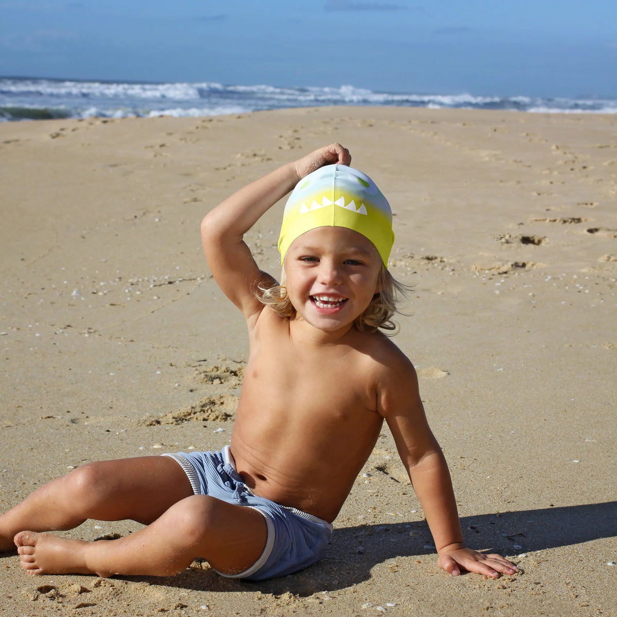 Sunnylife - Shark Patterned Children's Swimming Cap