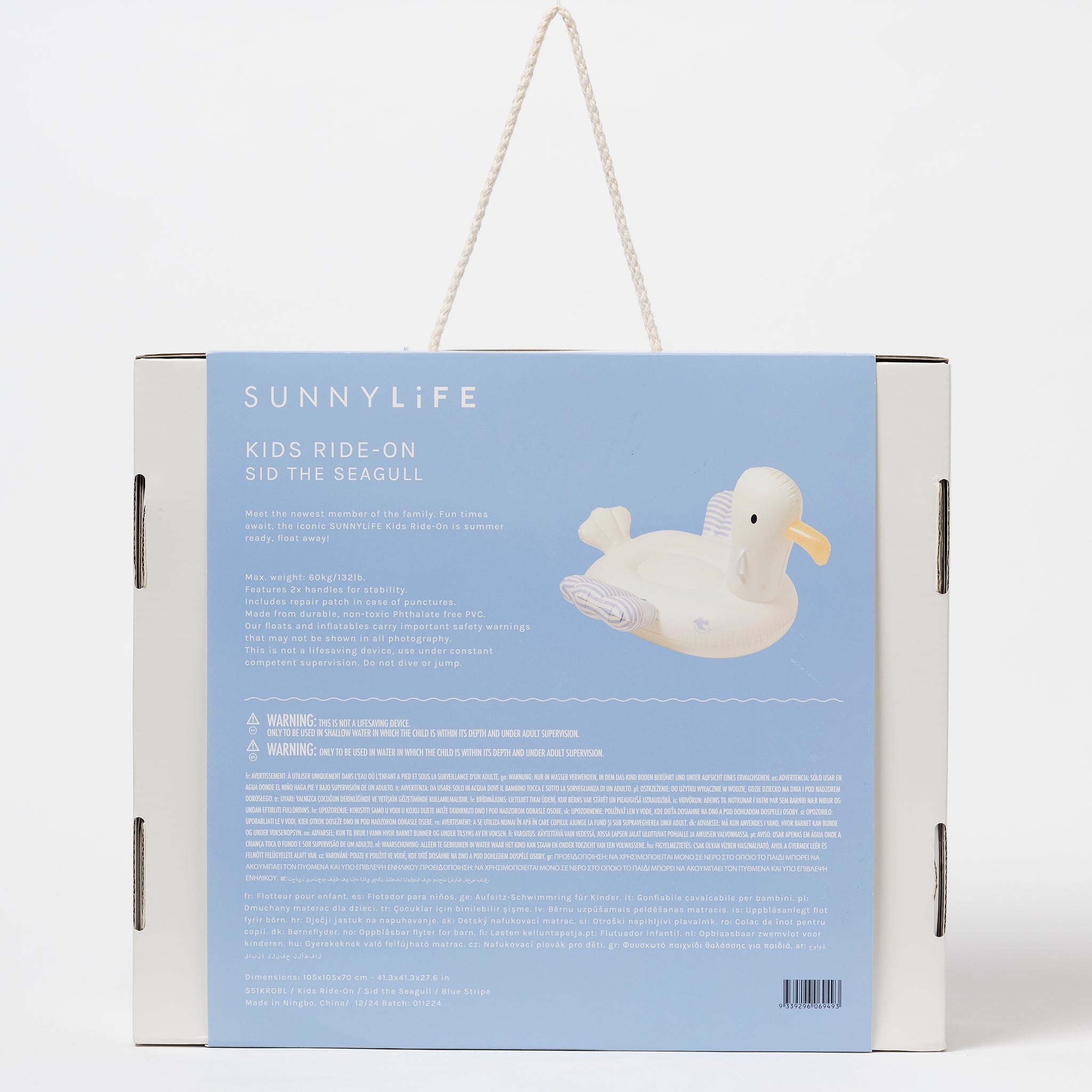 Sunnylife - Sammy Seagull Rideable Inflatable Sea and Pool Child Mattress