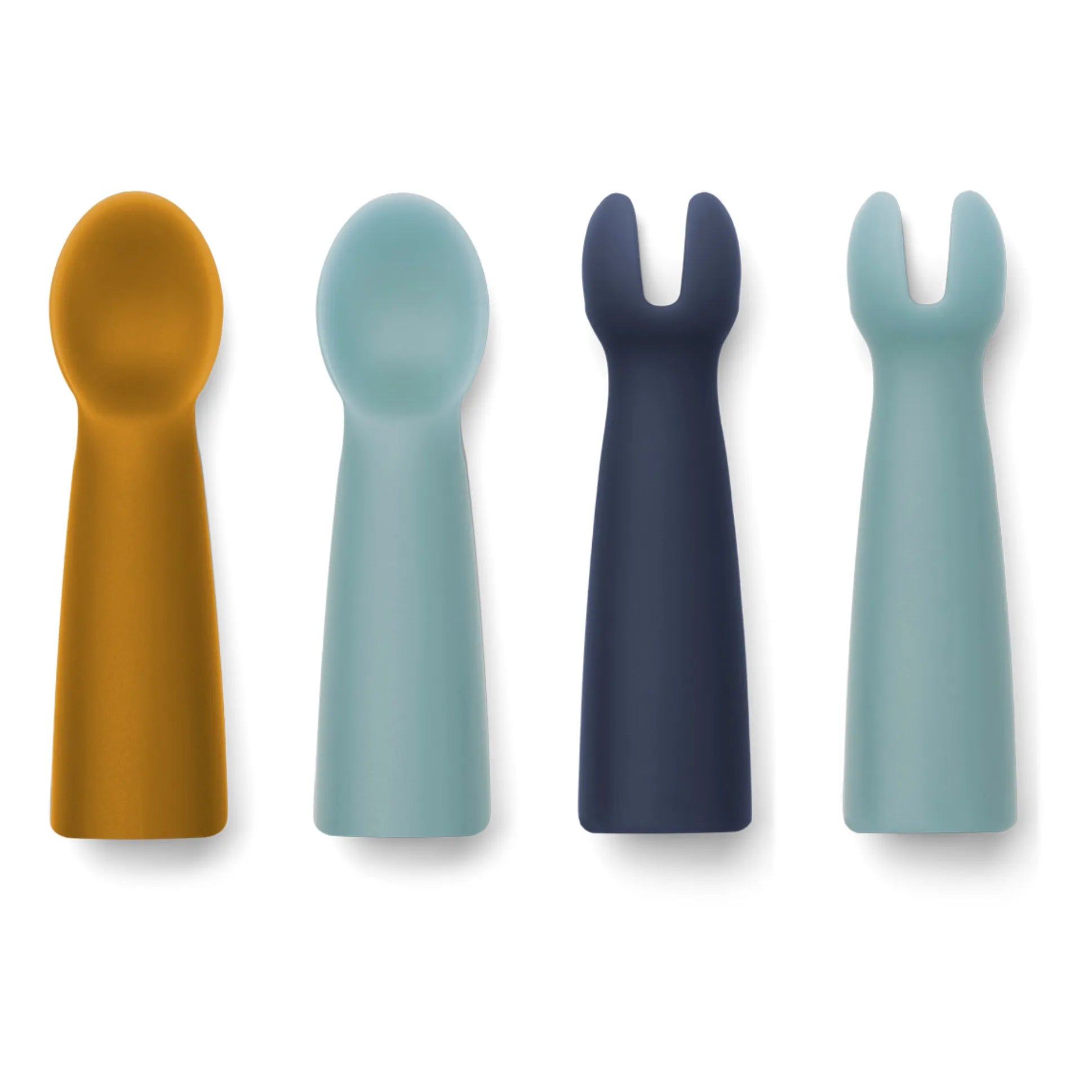Liewood - Terra Silicone Baby Fork and Spoon Set | Blue