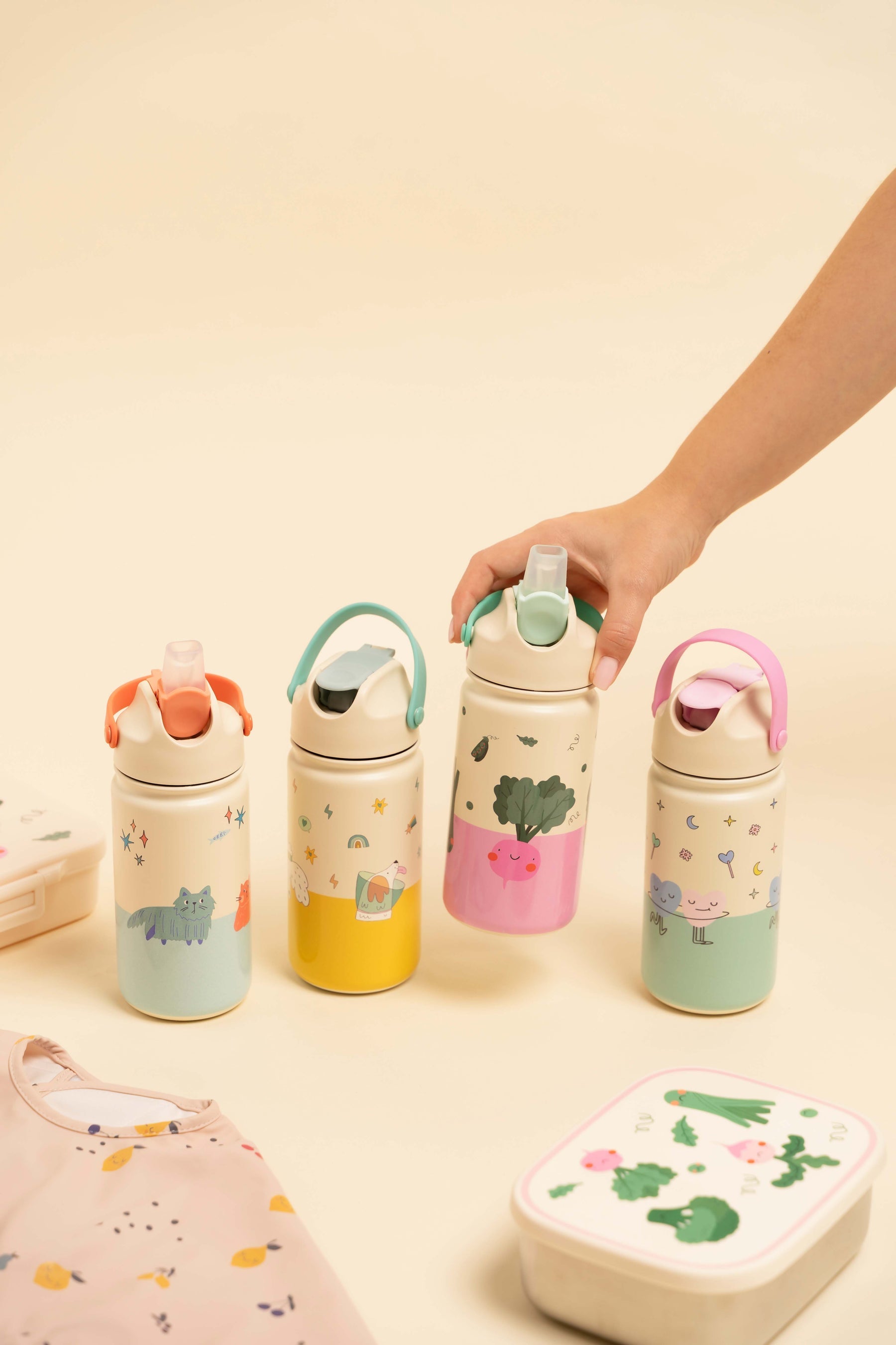 The Cotton Cloud - Cherry Pop 420ML Stainless Steel Hidden Straw Bottle