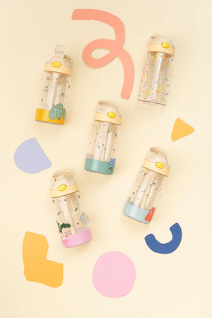 The Cotton Cloud - Dancing Hearts 480ML Tritan Water Bottle with Hidden Straw